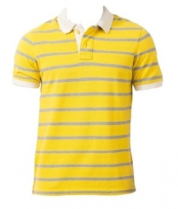Cotton strip polo shirt